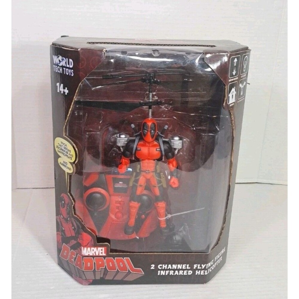 Marvel Deadpool NEW RC Jetpack Flying Figure IR Helicopter World Tech Toys MCU